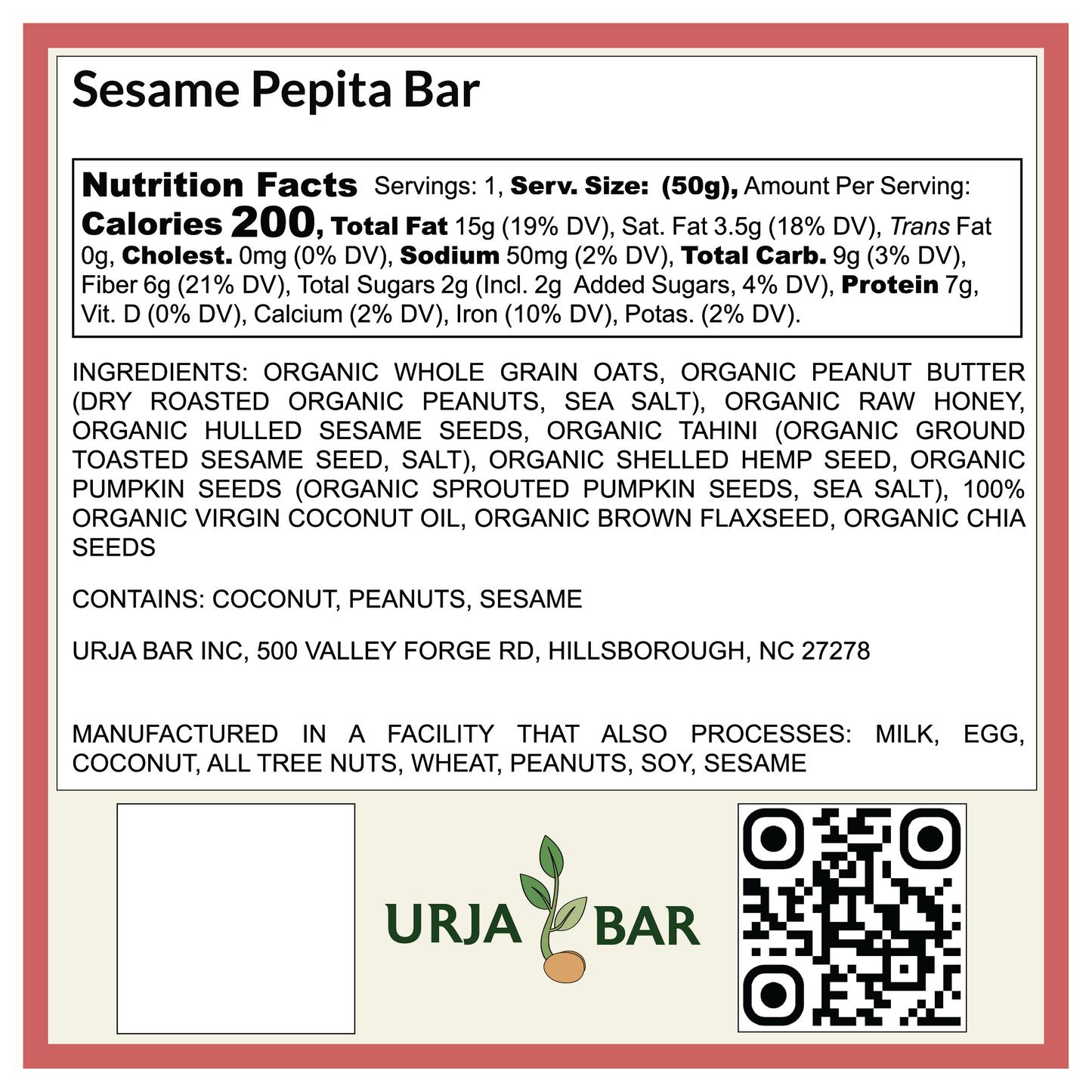 Sesame pepita Bar