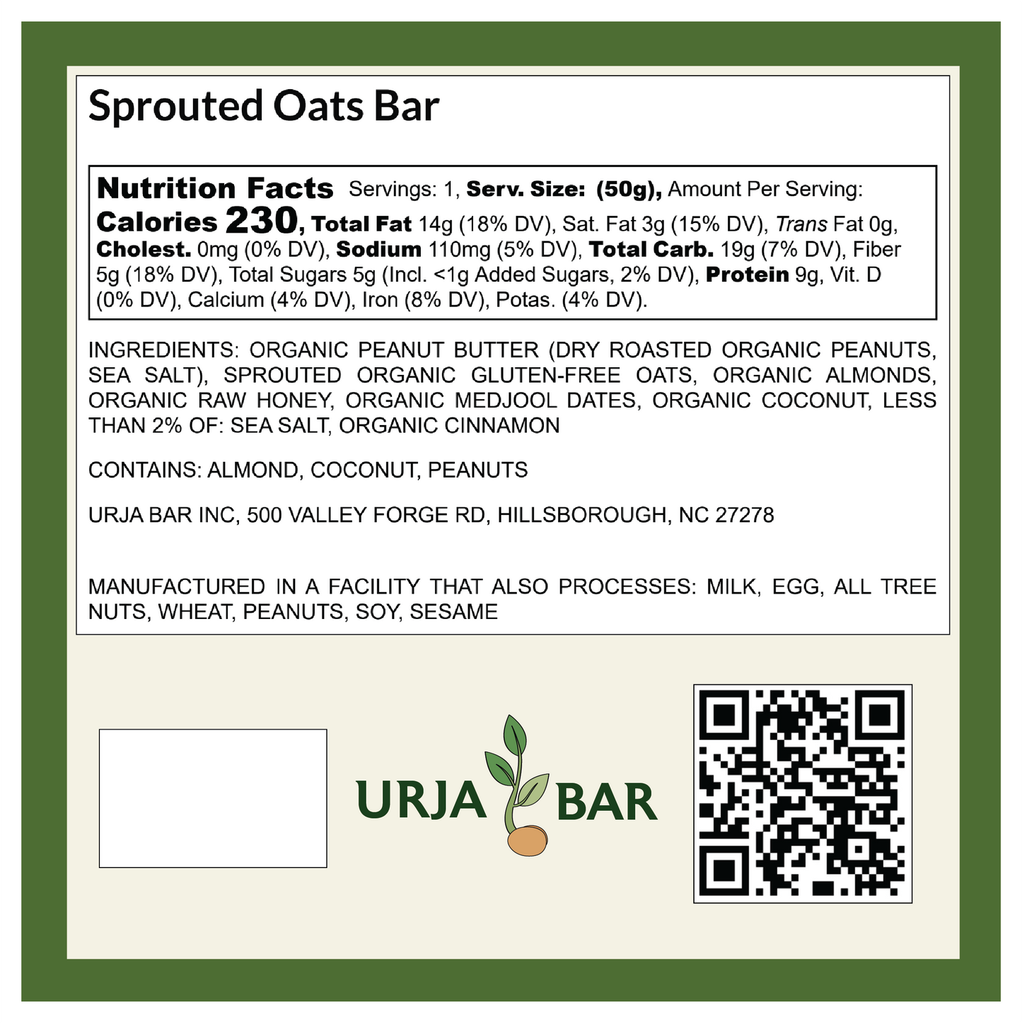 Sprouted Oats Bar